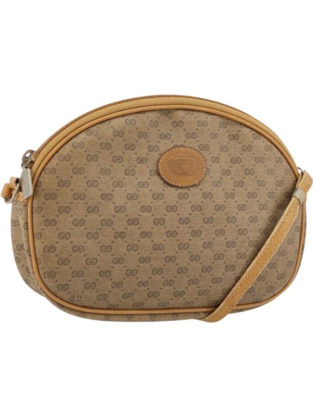 GUCCI Micro GG Supreme Shoulder Bag PVC Beige Gold 007 89 1113